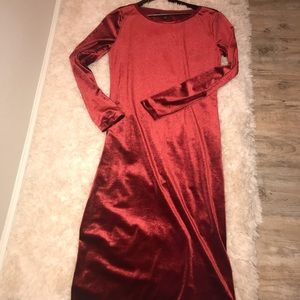 Ankle length velvet dress